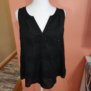 Candies Black Sequence Tank Top Blouse